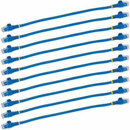 Alternate-Image1 Image for StarTech.com 1 ft. CAT6 Ethernet Cable - 10 Pack - ETL Verified - Blue CAT6 Patch Cord - Snagless RJ45 Connectors - 24 AWG - UTP