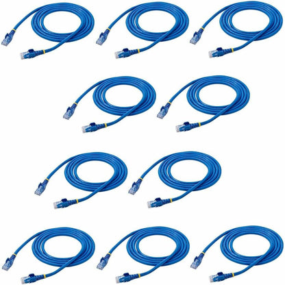 Alternate-Image1 Image for StarTech.com 6 ft. CAT6 Ethernet Cable - 10 Pack - ETL Verified - Blue CAT6 Patch Cord - Snagless RJ45 Connectors - 24 AWG - UTP