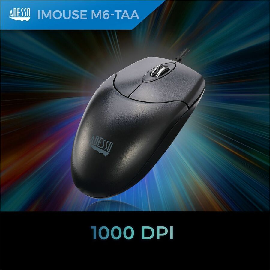 Alternate-Image5 Image for Adesso iMouse M6-TAA - Optical Scroll Mouse (TAA Compliant)