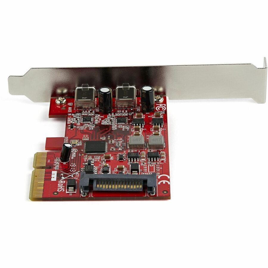 Alternate-Image2 Image for StarTech.com 2-Port USB 3.2 Gen 2 PCIe Card, USB-C 10Gbps PCI Express 3.0 x4 Controller, USB Type-C, Data Only, Windows/macOS/Linux, TAA