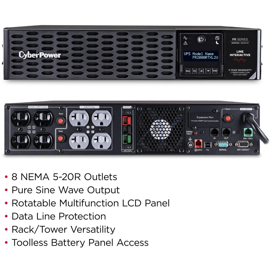 Alternate-Image3 Image for CyberPower PR2000RTXL2UTAA TAA Compliant UPS System