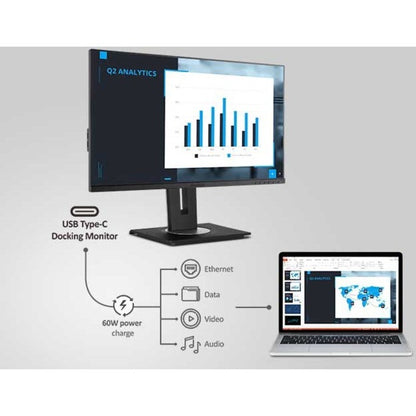 Alternate-Image7 Image for ViewSonic VG2456 24 Inch 1080p Monitor with USB C 3.2, Docking Built-In Gigabit Ethernet and 40 Degree Tilt Ergonomics for Home and Office