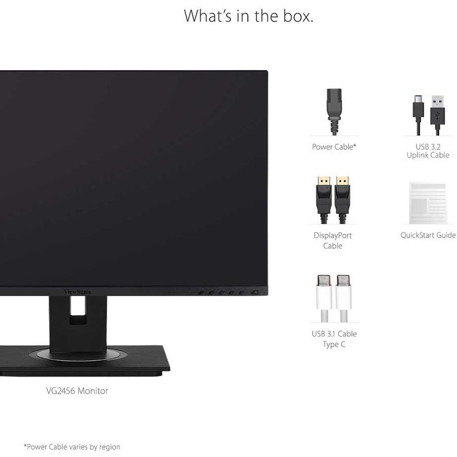 Alternate-Image10 Image for ViewSonic VG2456 24 Inch 1080p Monitor with USB C 3.2, Docking Built-In Gigabit Ethernet and 40 Degree Tilt Ergonomics for Home and Office