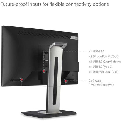 Alternate-Image9 Image for ViewSonic VG2456 24 Inch 1080p Monitor with USB C 3.2, Docking Built-In Gigabit Ethernet and 40 Degree Tilt Ergonomics for Home and Office