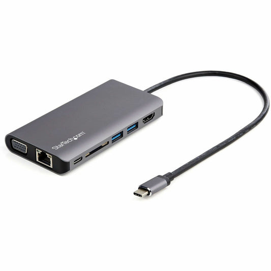Main Image for StarTech.com USB C Multiport Adapter - USB-C Mini Travel Dock w/ 4K HDMI or 1080p VGA - 100W PD Pass-Through, 3x USB, SD, GbE, Audio