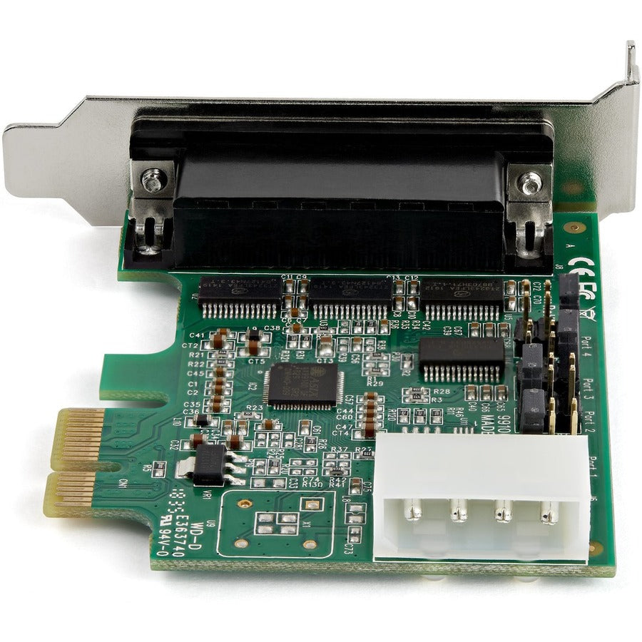 Rear Image for StarTech.com 4-port PCI Express RS232 Serial Adapter Card - PCIe Serial DB9 Controller Card 16950 UART - Low Profile - Windows/Linux