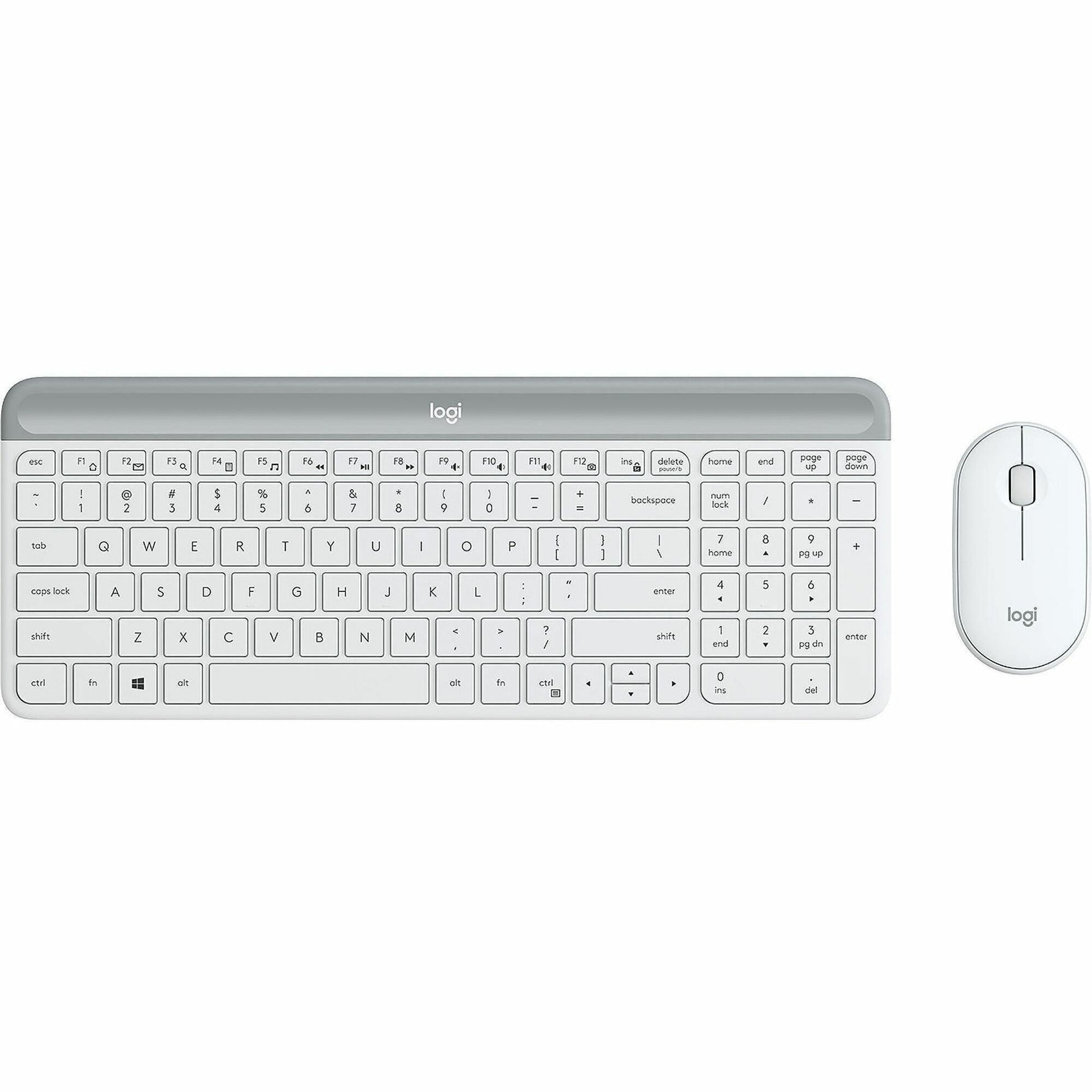 Main Image for Logitech MK470 Slim Wireless Keyboard and Mouse Combo - Modern Compact Layout, Ultra Quiet - Off White