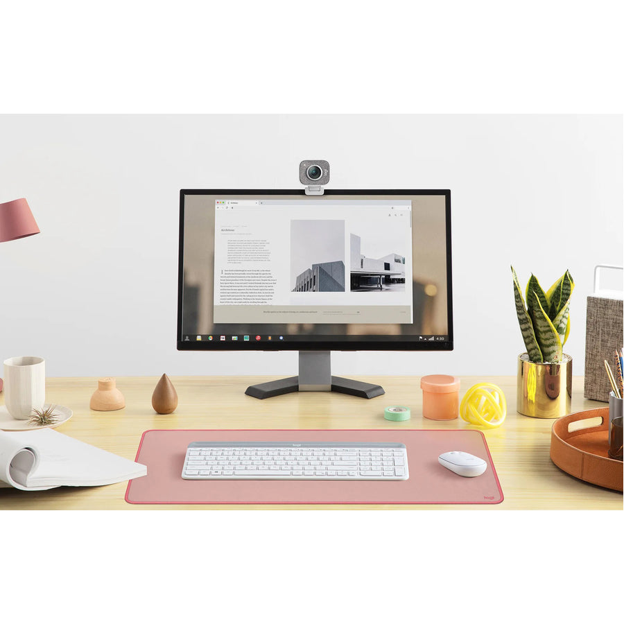 Life-Style Image for Logitech MK470 Slim Wireless Keyboard and Mouse Combo - Modern Compact Layout, Ultra Quiet - Off White