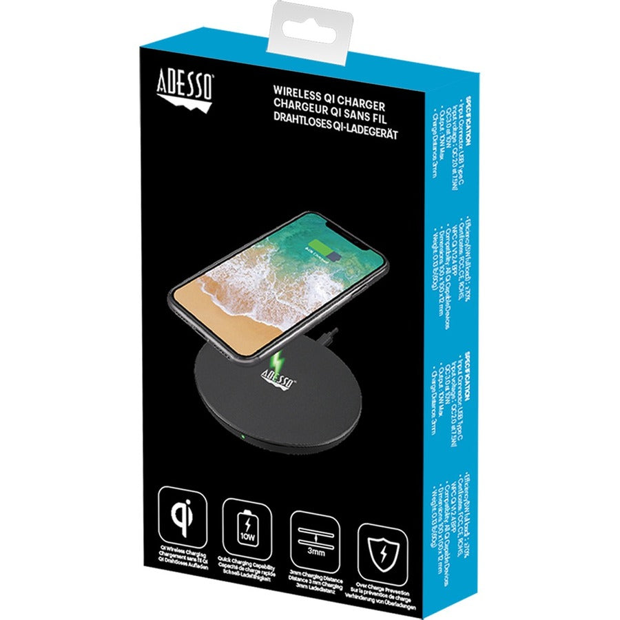 Alternate-Image4 Image for Adesso 10W Max Qi-Certified Disc-Style Wireless Charger