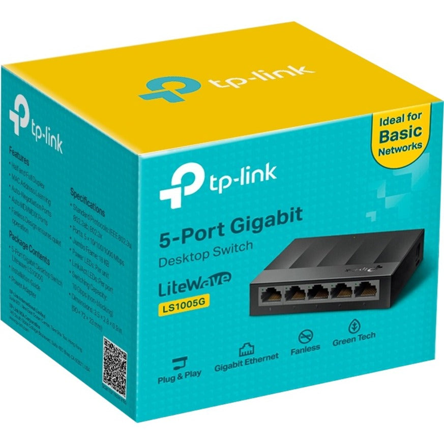 Alternate-Image4 Image for TP-Link LS1005G - Litewave 5 Port Gigabit Ethernet Switch