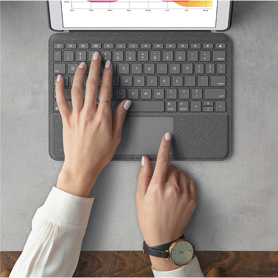 Life-Style Image for Logitech Combo Touch Keyboard/Cover Case iPad (7th Generation), iPad (9th Generation), iPad (8th Generation) Tablet - Graphite