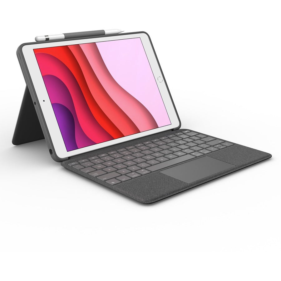 Bottom Image for Logitech Combo Touch Keyboard/Cover Case iPad (7th Generation), iPad (9th Generation), iPad (8th Generation) Tablet - Graphite