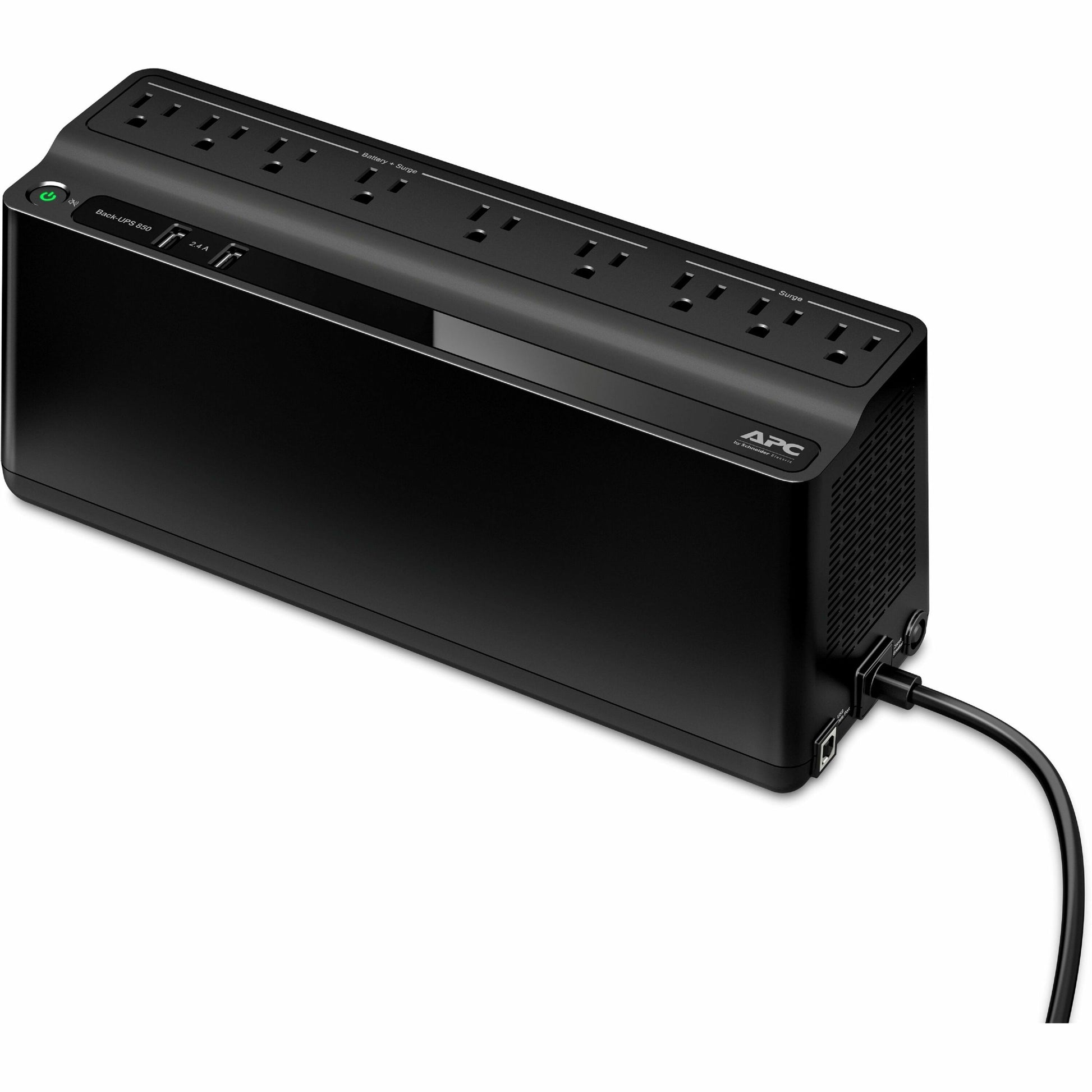Main Image for APC Back-UPS 850VA, 120V, 2 USB charging ports, 9 NEMA outlets (3 surge)