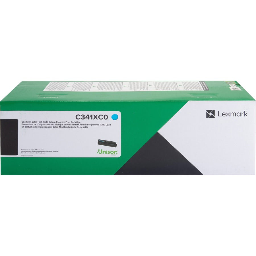 Front Image for Lexmark Unison Original Extra High Yield Laser Toner Cartridge - Cyan - 1 Each