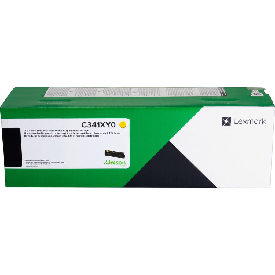Front Image for Lexmark Unison Original Extra High Yield Laser Toner Cartridge - Yellow - 1 Each