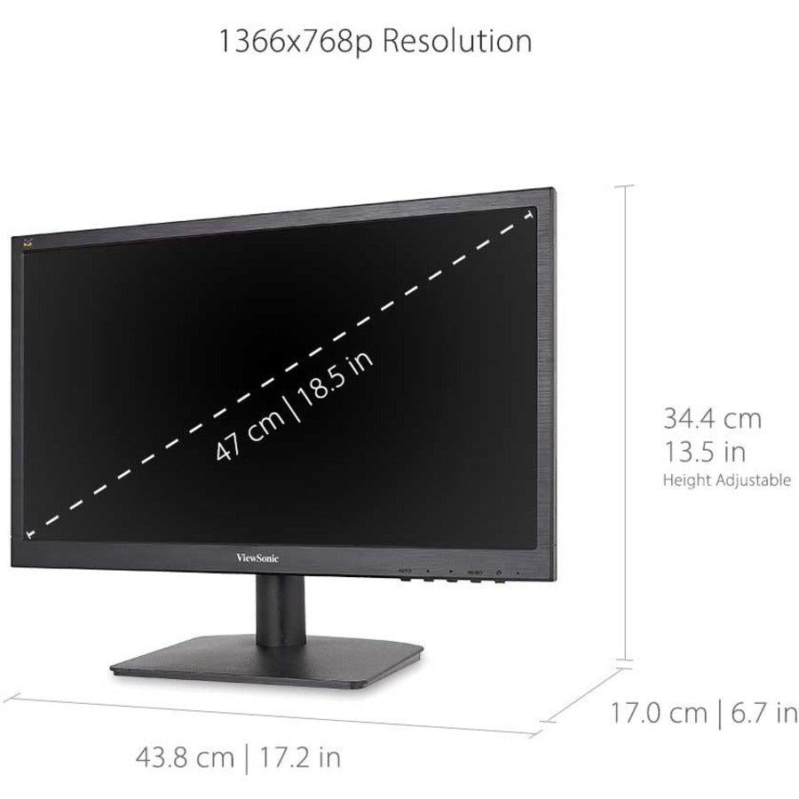 Alternate-Image2 Image for ViewSonic VA1903H 19-Inch WXGA 1366x768p 16:9 Widescreen Monitor with Enhanced View Comfort, Custom ViewModes and HDMI for Home and Office
