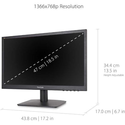 Alternate-Image2 Image for ViewSonic VA1903H 19-Inch WXGA 1366x768p 16:9 Widescreen Monitor with Enhanced View Comfort, Custom ViewModes and HDMI for Home and Office