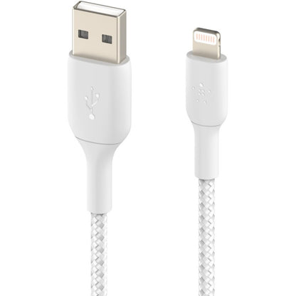 Alternate-Image1 Image for Belkin Braided Lightning to USB-A Cable (2m / 6.6ft, White)