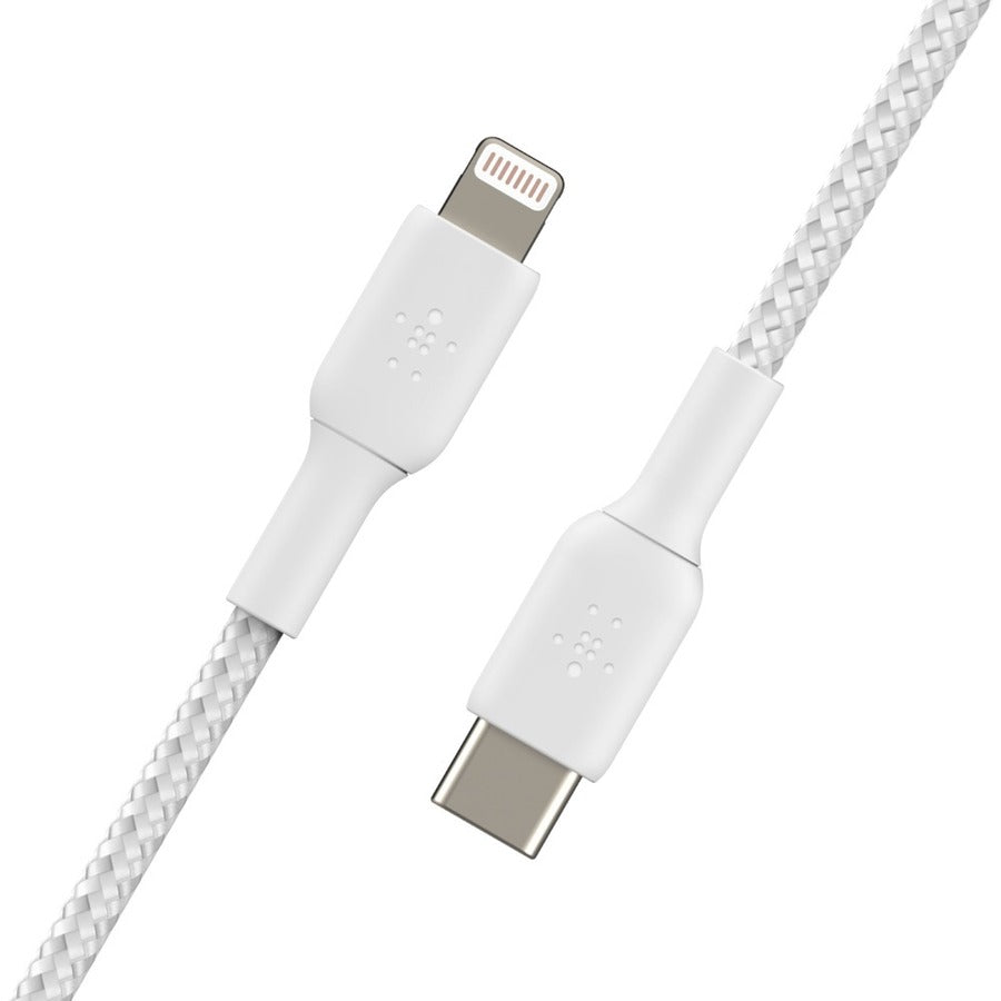 Alternate-Image1 Image for Belkin BoostCharge Braided USB-C to Lightning Cable (1 meter / 3.3 foot, White)