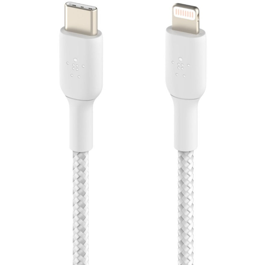 Alternate-Image2 Image for Belkin BoostCharge Braided USB-C to Lightning Cable (1 meter / 3.3 foot, White)