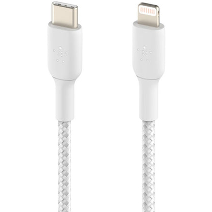 Alternate-Image2 Image for Belkin BoostCharge Braided USB-C to Lightning Cable (1 meter / 3.3 foot, White)