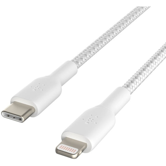 Main Image for Belkin BoostCharge Braided USB-C to Lightning Cable (1 meter / 3.3 foot, White)