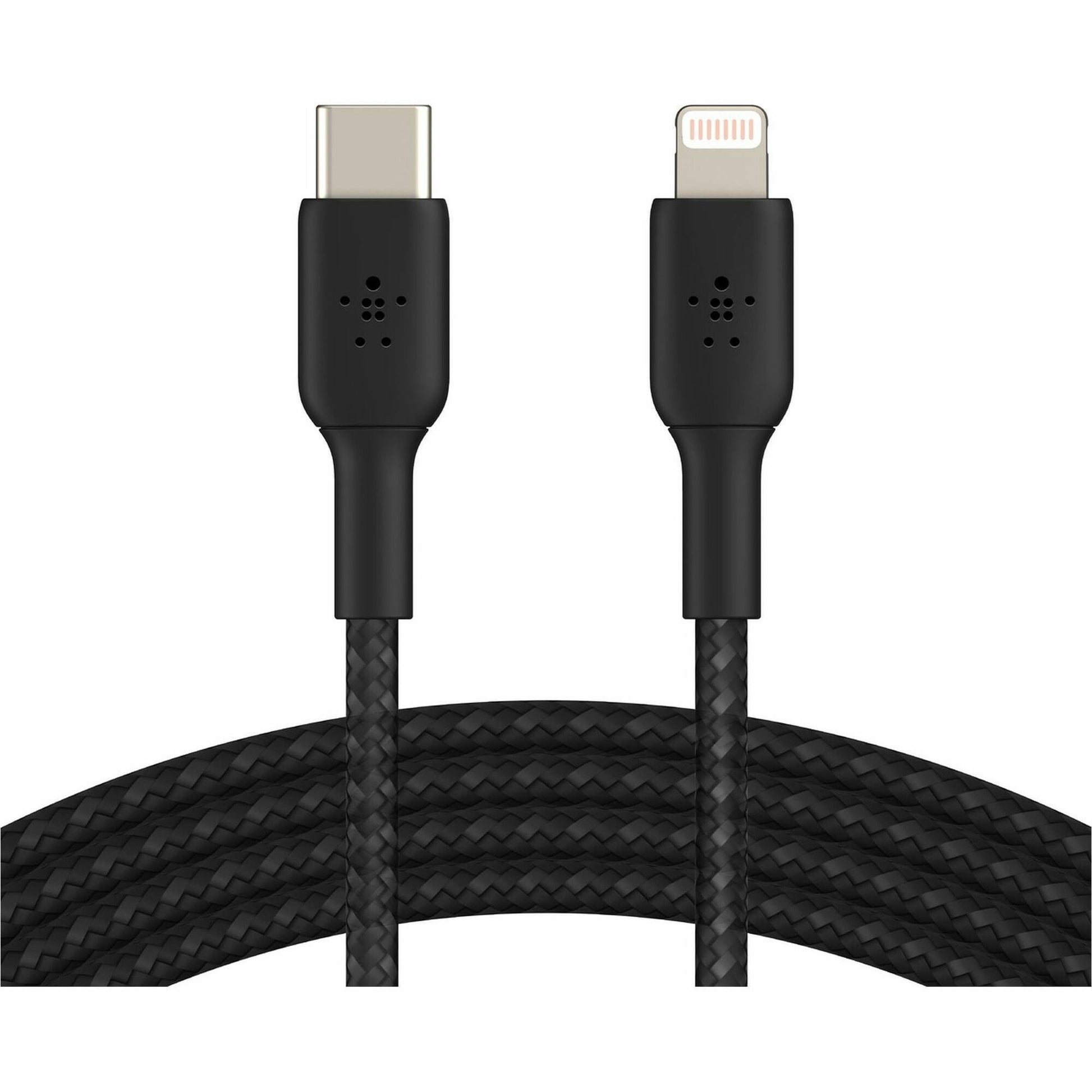 Main Image for Belkin 30W USB-C to Lightning Cable - Nylon, Braided - M/M - 2m/6.6ft - Black