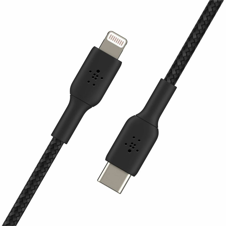 Alternate-Image2 Image for Belkin 30W USB-C to Lightning Cable - Nylon, Braided - M/M - 2m/6.6ft - Black
