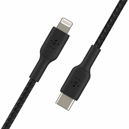 Alternate-Image2 Image for Belkin 30W USB-C to Lightning Cable - Nylon, Braided - M/M - 2m/6.6ft - Black
