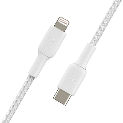 Alternate-Image2 Image for Belkin Braided USB-C to Lightning Cable (2m / 6.6ft, White)
