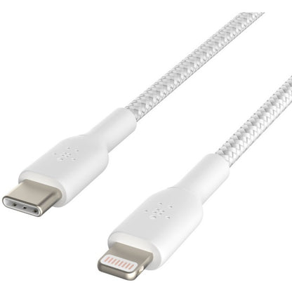 Alternate-Image1 Image for Belkin Braided USB-C to Lightning Cable (2m / 6.6ft, White)