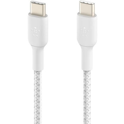 Alternate-Image1 Image for Belkin Braided USB-C to USB-C Cable (1m / 3.3ft, White)