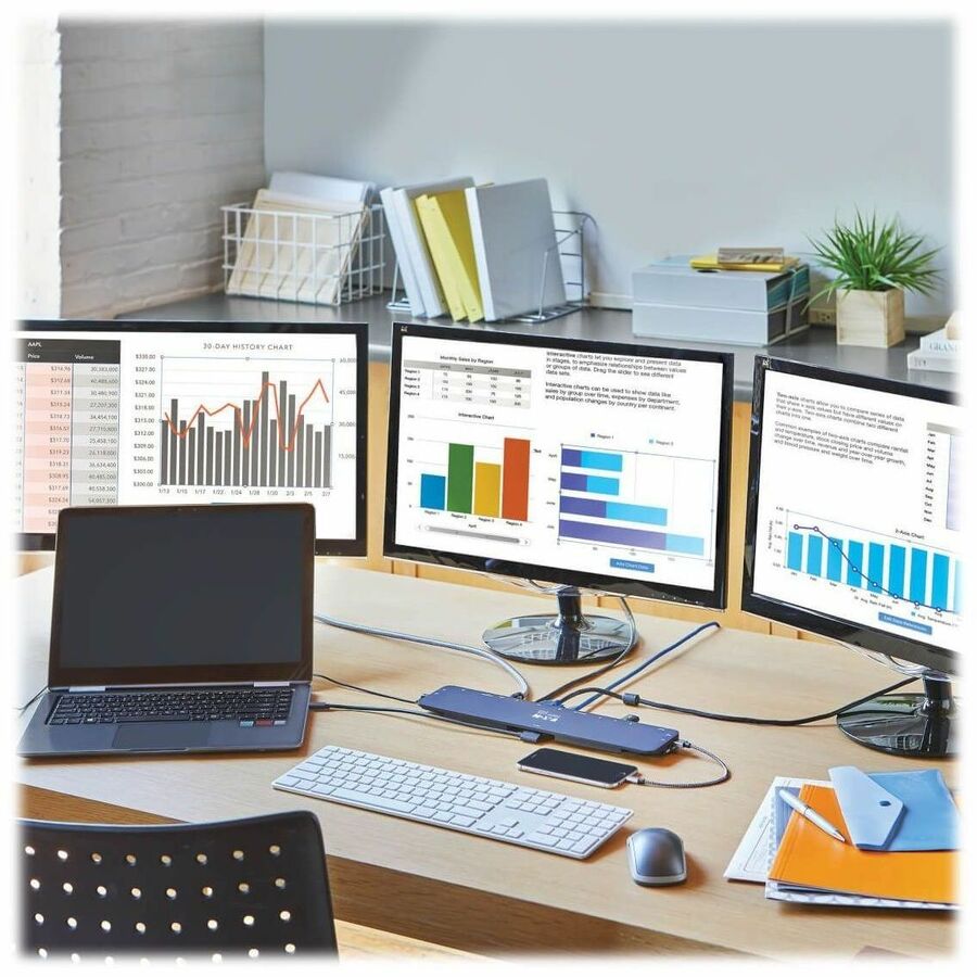 Alternate-Image8 Image for Eaton Tripp Lite Series USB-C Dock, Triple Display - 4K HDMI & DP, VGA, USB 3.x (5Gbps) and USB 2.0 Hub Ports, GbE, 100W PD Charging