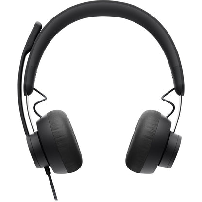 Front Image for Logitech Zone Wired Noise Cancelling Headset, USB-C with USB-A adapter, graphite