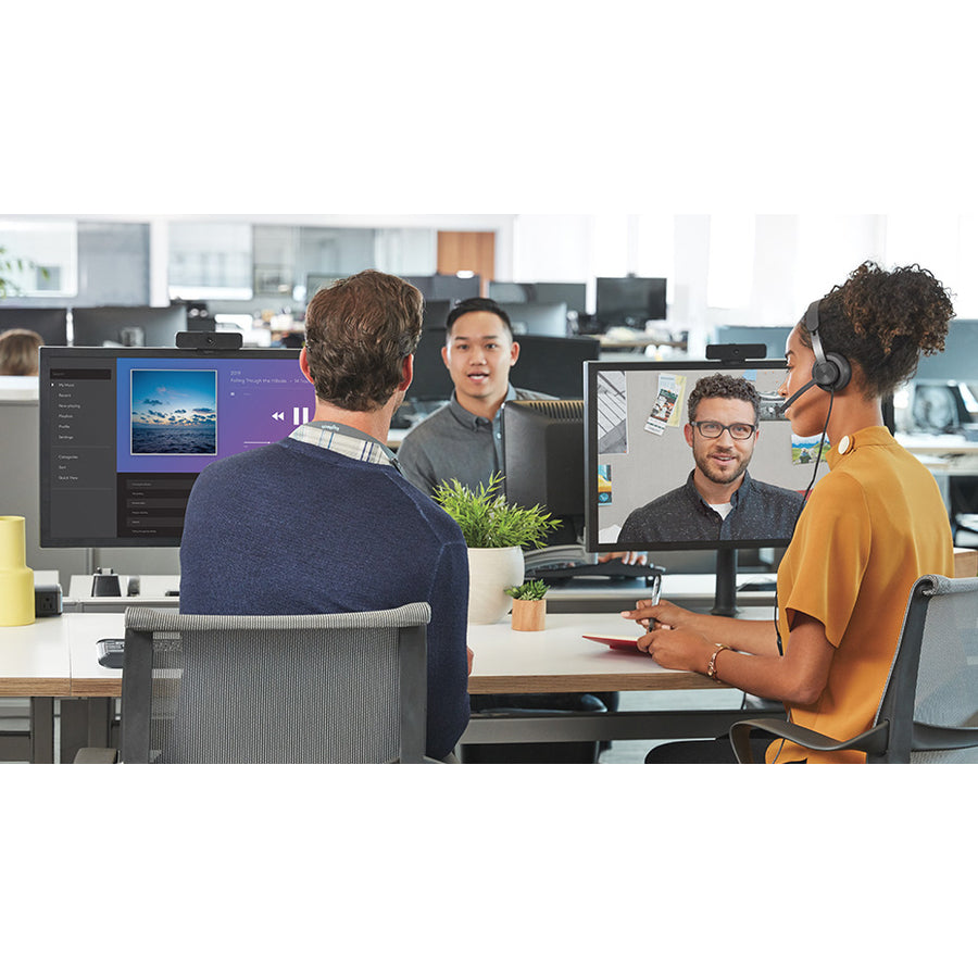 Life-Style Image for Logitech Zone Wired Noise Cancelling Headset, Certified for Microsoft Teams with advanced noise-canceling mic, USB-C with USB-A adapter, graphite.