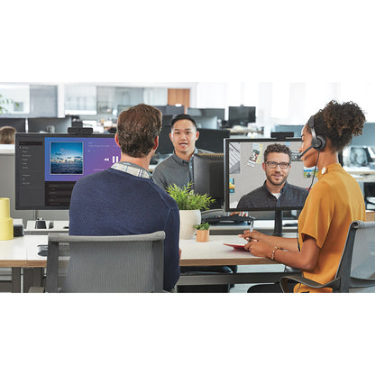 Life-Style Image for Logitech Zone Wired Noise Cancelling Headset, Certified for Microsoft Teams with advanced noise-canceling mic, USB-C with USB-A adapter, graphite.