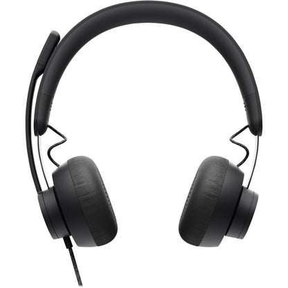 Alternate-Image3 Image for Logitech Zone Wired Noise Cancelling Headset, Certified for Microsoft Teams with advanced noise-canceling mic, USB-C with USB-A adapter, graphite.