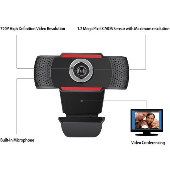 Alternate-Image4 Image for Adesso CyberTrack CyberTrack H3 Webcam - 1.3 Megapixel - 30 fps - Black, Red - USB 2.0