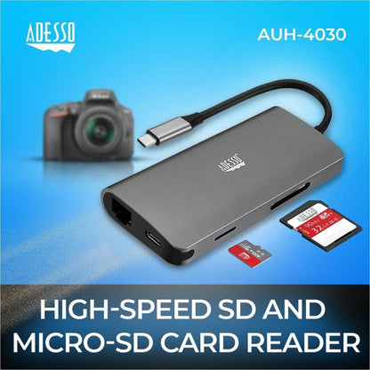 Alternate-Image1 Image for Adesso 8-in-1 USB-C Multi-Port Docking Station (TAA Compliant)
