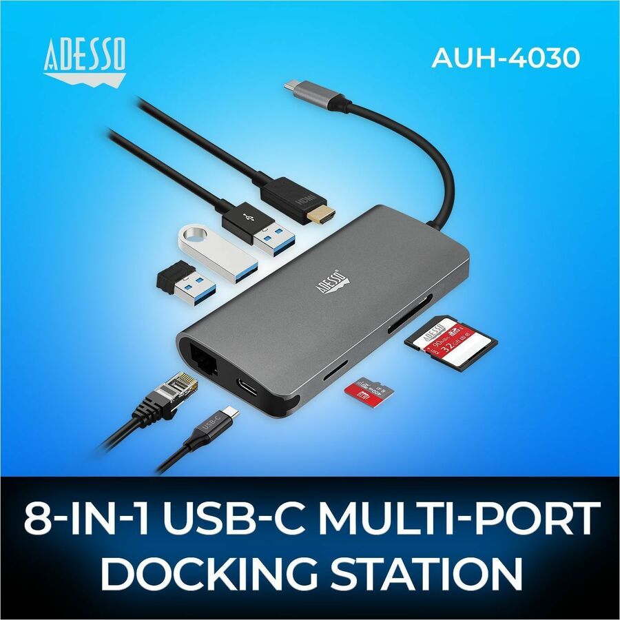Alternate-Image4 Image for Adesso 8-in-1 USB-C Multi-Port Docking Station (TAA Compliant)
