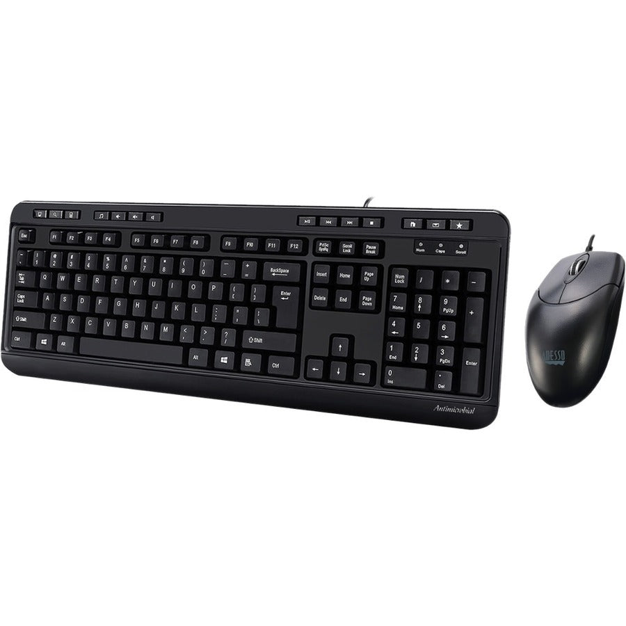 Alternate-Image1 Image for Adesso Antimicrobial Multimedia Desktop Keyboard and Mouse Combo