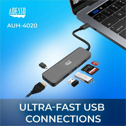 Alternate-Image4 Image for Adesso 6-in-1 USB-C Multi-Port Docking Station (TAA Compliant)