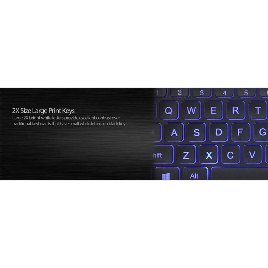 Alternate-Image3 Image for Adesso Large Print Illuminated Desktop Keyboard
