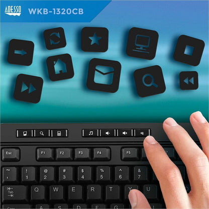 Alternate-Image5 Image for Adesso WKB-1320CB Antimicrobial Wireless Desktop Keyboard and Mouse
