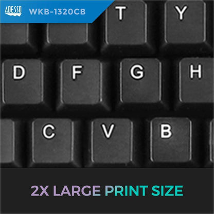 Alternate-Image1 Image for Adesso WKB-1320CB Antimicrobial Wireless Desktop Keyboard and Mouse