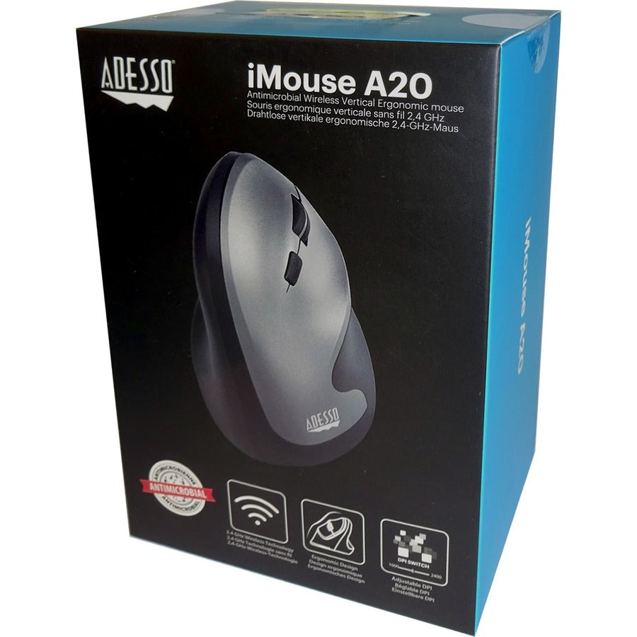 Alternate-Image6 Image for Adesso Antimicrobial Wireless Vertical Ergonomic Mouse