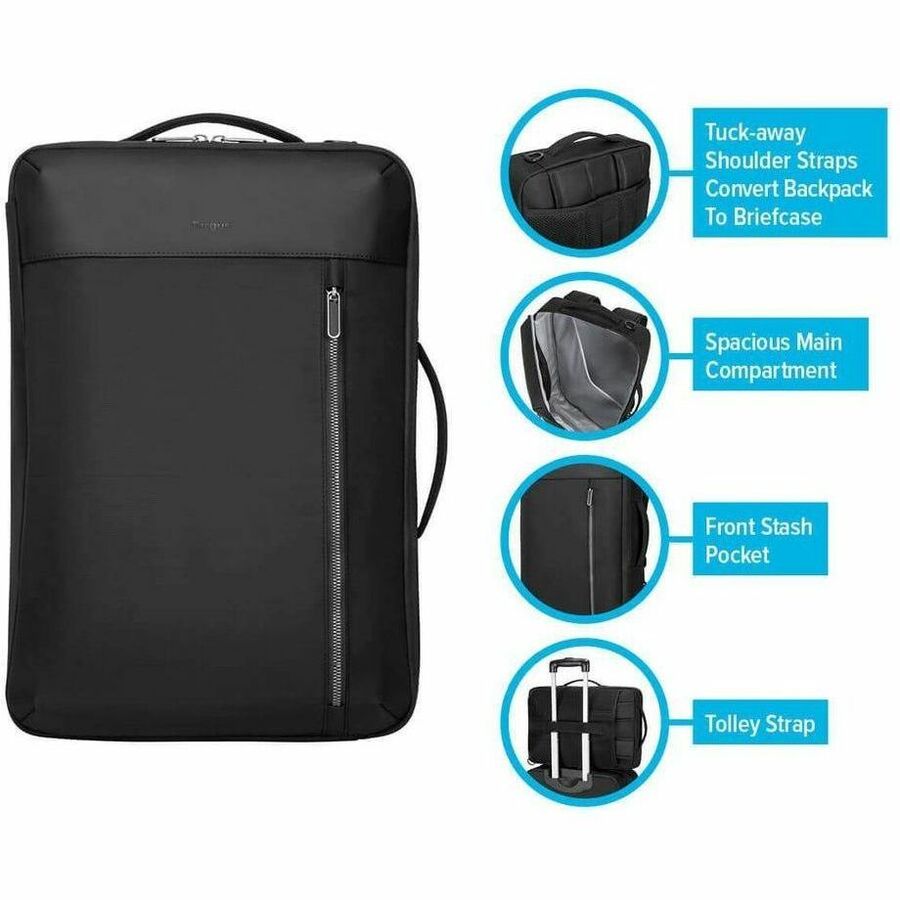 Alternate-Image3 Image for Targus&reg; 15.6" Urban Convertible Backpack (Black)