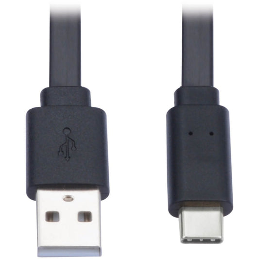 Main Image for Eaton Tripp Lite Series USB-A to USB-C Flat Cable - M/M, USB 2.0, Black, 3 ft. (0.91 m)