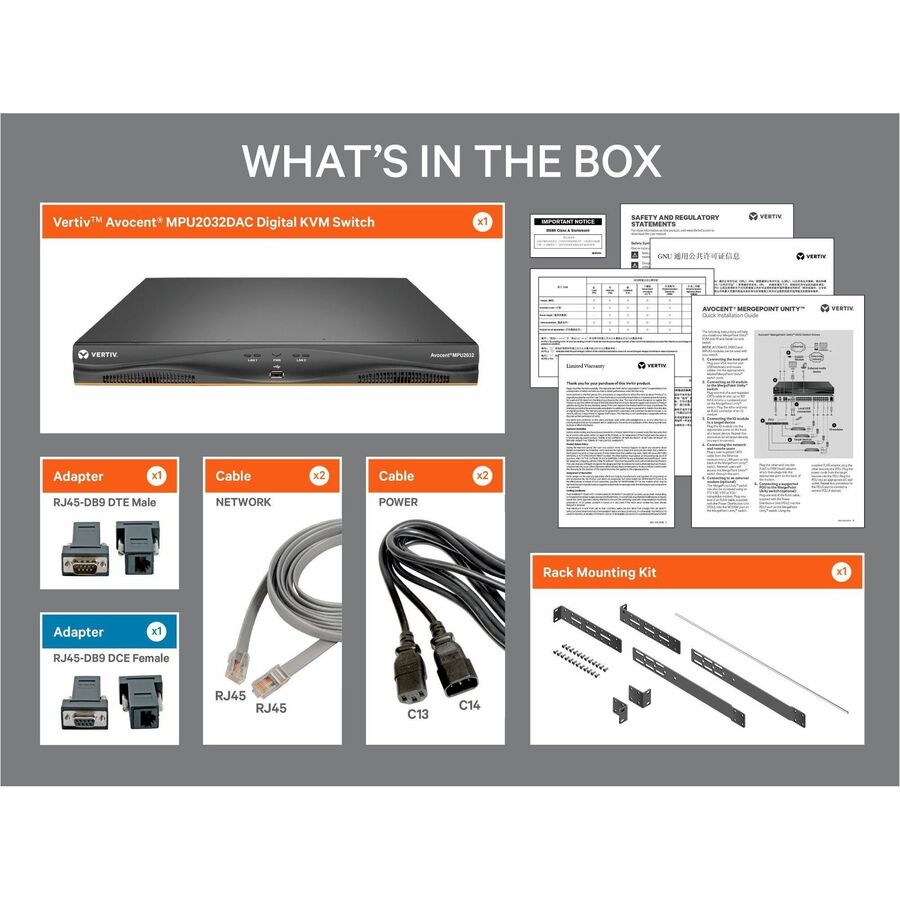 Alternate-Image2 Image for Vertiv Avocent MPU KVM Switch | 32 port | 2 Digital Path | Dual AC Power TAA