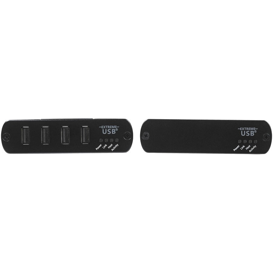 Front Image for StarTech 4 Port USB 2.0 Extender Hub over Cat5e or Cat6 Ethernet Cable - 330ft/100m Metal USB 2.0 Extender Kit - ESD, Powered, 480mbps